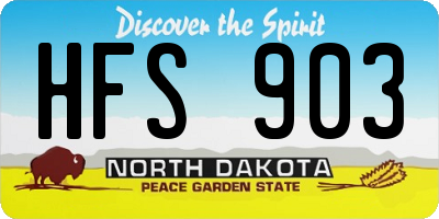 ND license plate HFS903