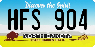 ND license plate HFS904