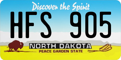 ND license plate HFS905