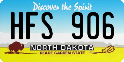 ND license plate HFS906