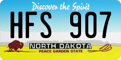 ND license plate HFS907