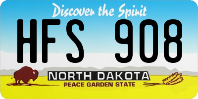 ND license plate HFS908