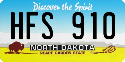 ND license plate HFS910