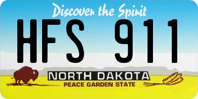 ND license plate HFS911