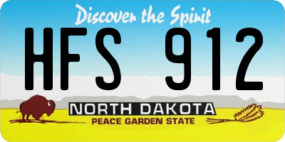 ND license plate HFS912