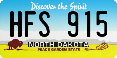 ND license plate HFS915