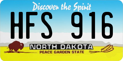 ND license plate HFS916