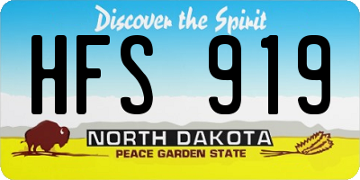 ND license plate HFS919