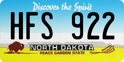 ND license plate HFS922