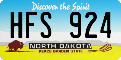 ND license plate HFS924