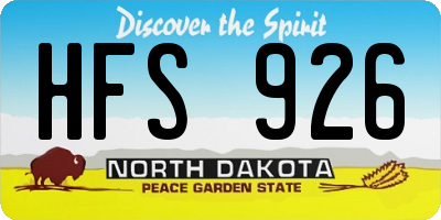 ND license plate HFS926
