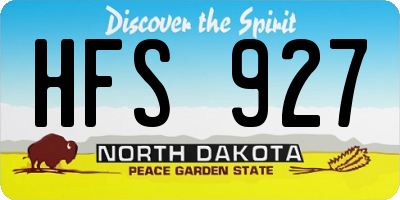 ND license plate HFS927