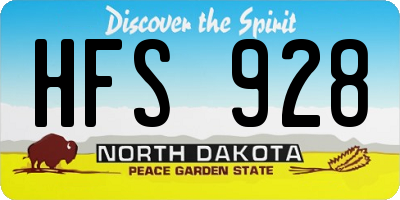 ND license plate HFS928