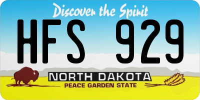 ND license plate HFS929