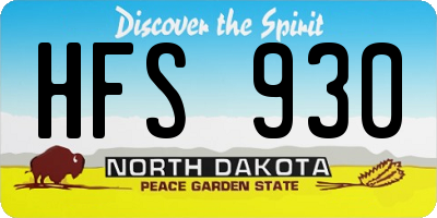 ND license plate HFS930