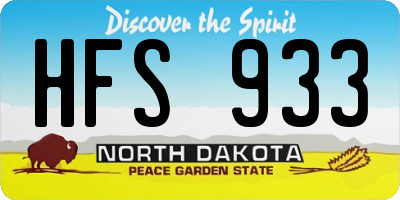 ND license plate HFS933