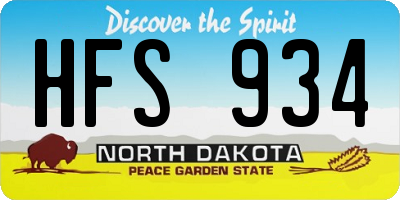 ND license plate HFS934