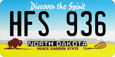 ND license plate HFS936