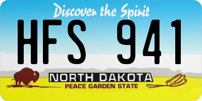 ND license plate HFS941