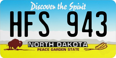 ND license plate HFS943