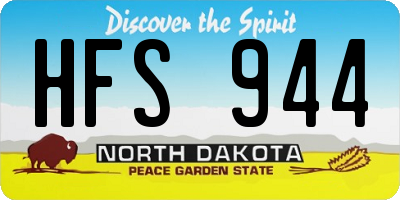 ND license plate HFS944
