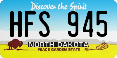 ND license plate HFS945