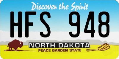 ND license plate HFS948