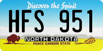 ND license plate HFS951