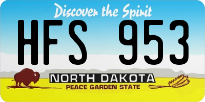 ND license plate HFS953