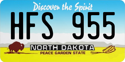 ND license plate HFS955
