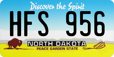 ND license plate HFS956