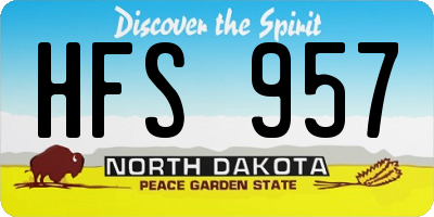ND license plate HFS957