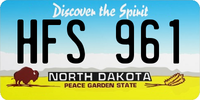 ND license plate HFS961