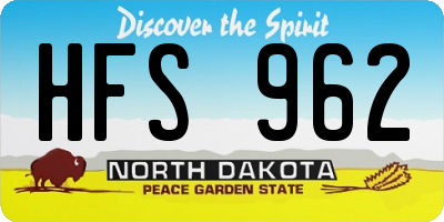 ND license plate HFS962
