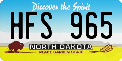 ND license plate HFS965