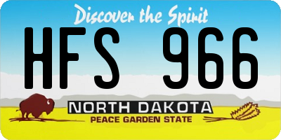 ND license plate HFS966