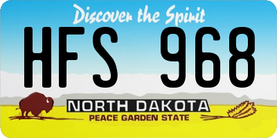 ND license plate HFS968