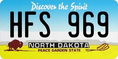 ND license plate HFS969