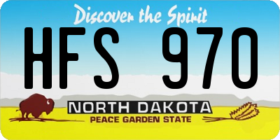 ND license plate HFS970