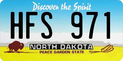 ND license plate HFS971