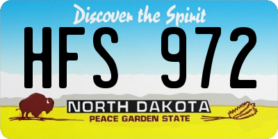 ND license plate HFS972