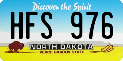 ND license plate HFS976