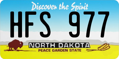 ND license plate HFS977