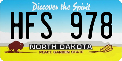 ND license plate HFS978