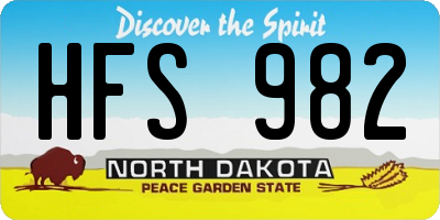 ND license plate HFS982