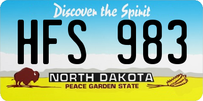 ND license plate HFS983