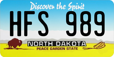 ND license plate HFS989