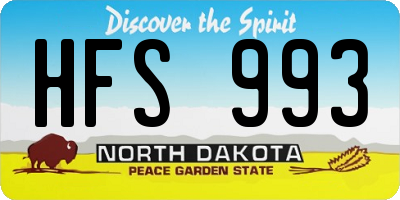 ND license plate HFS993
