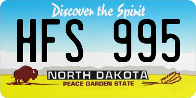 ND license plate HFS995