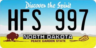 ND license plate HFS997